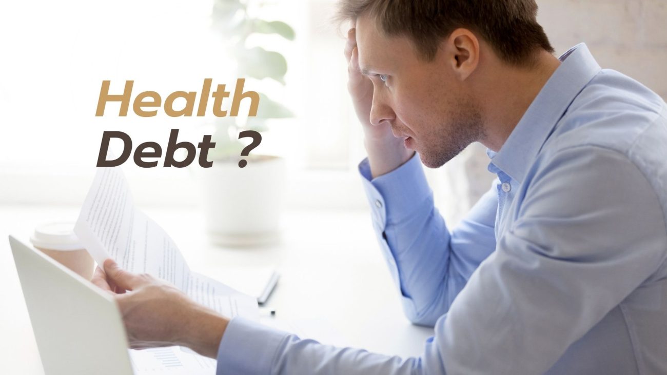Health debt caused by accumulated stress affecting the body from within
