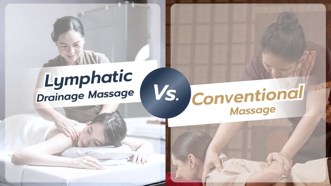 Lymphatic drainage massage uses gentle rhythmic touch unlike traditional deep tissue massage